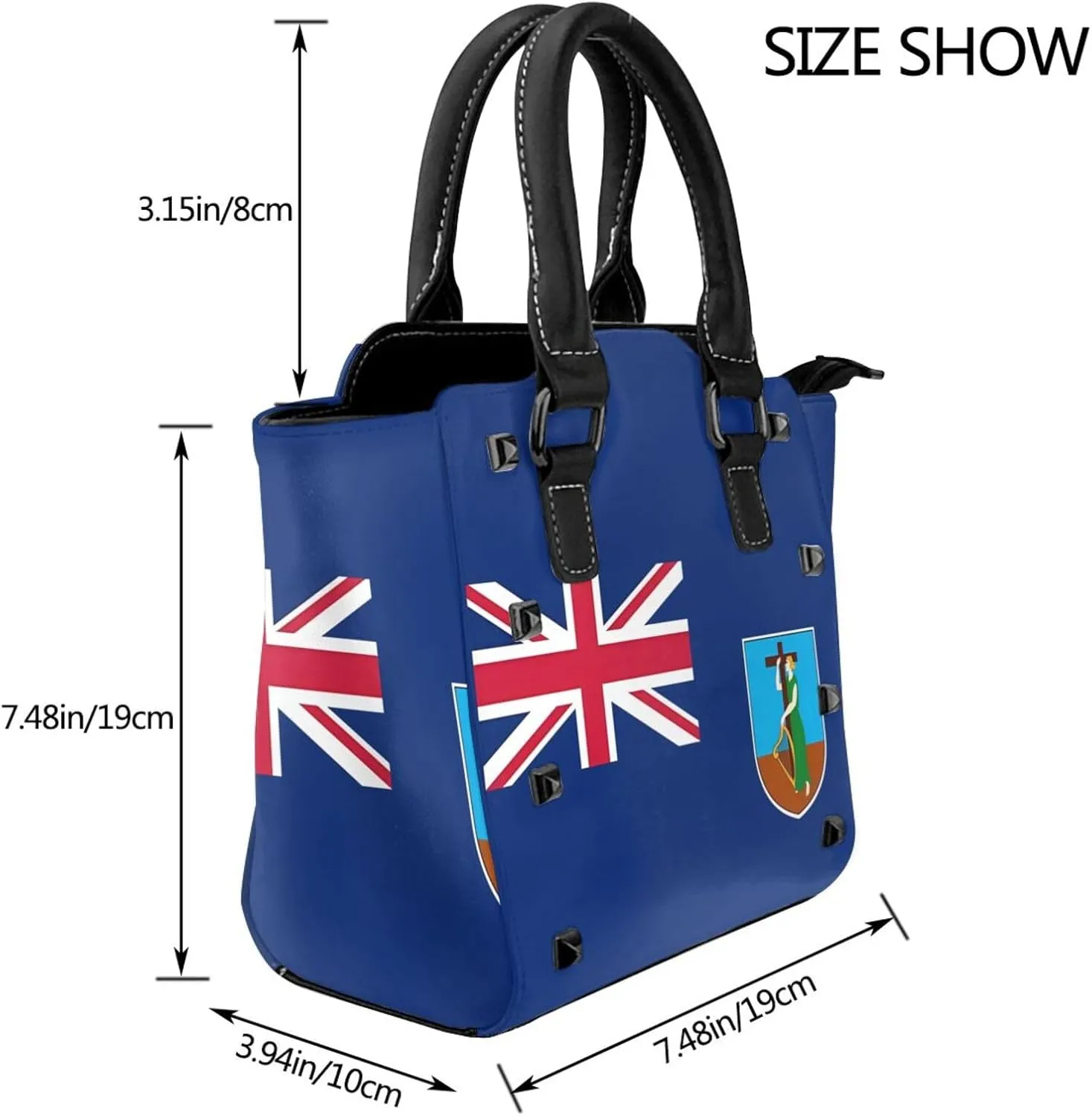 Women's Pu Leather Handbag Rivet Shoulder Bag Studded Top Handle Satchel Crossbody Tote Bag Punk Bag Purse
