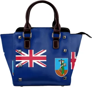 Women's Pu Leather Handbag Rivet Shoulder Bag Studded Top Handle Satchel Crossbody Tote Bag Punk Bag Purse