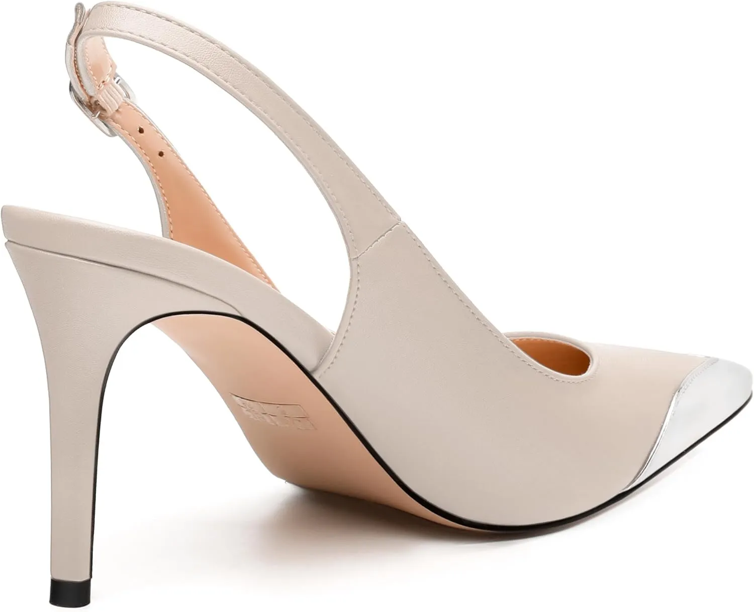 Women's Pumps, Two Toned Patchwork Pointed Toe Stiletto High Heels, Fashion Slingback Buckle Pumps, Daily Working Party Shoes for Women