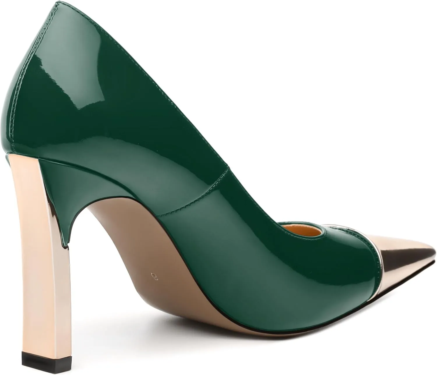 Women's Pumps, Two Toned Patchwork Square Closed Toe High Heels, Fashion Slip On Daily Dressy Shoes for Women