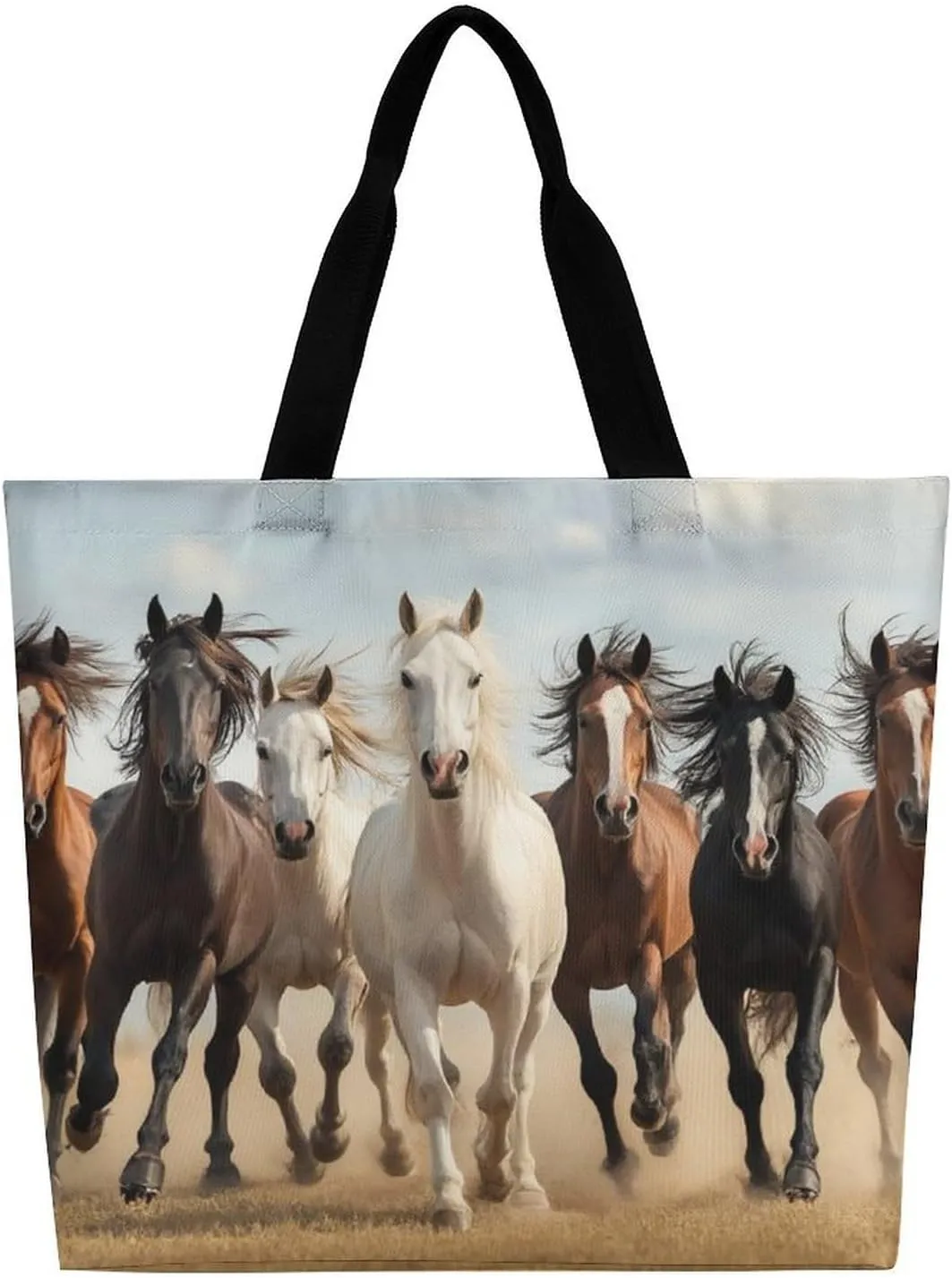 Women's Reusable Tote Bag, Portable Shoulder Handbags Large Capacity Casual Shopping Bags