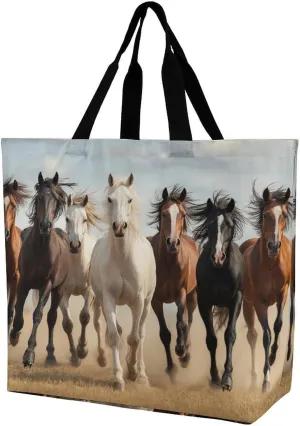 Women's Reusable Tote Bag, Portable Shoulder Handbags Large Capacity Casual Shopping Bags