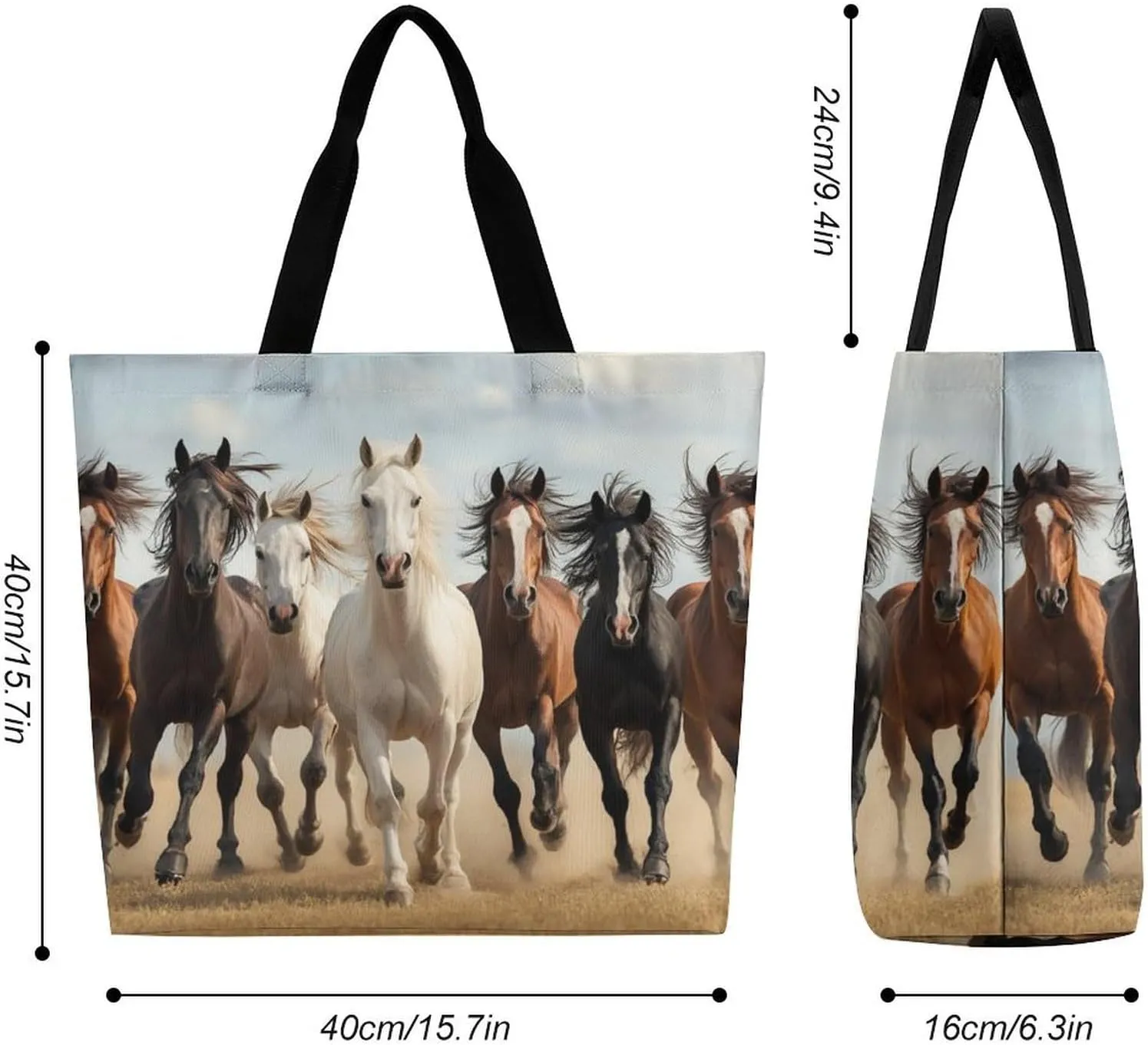 Women's Reusable Tote Bag, Portable Shoulder Handbags Large Capacity Casual Shopping Bags