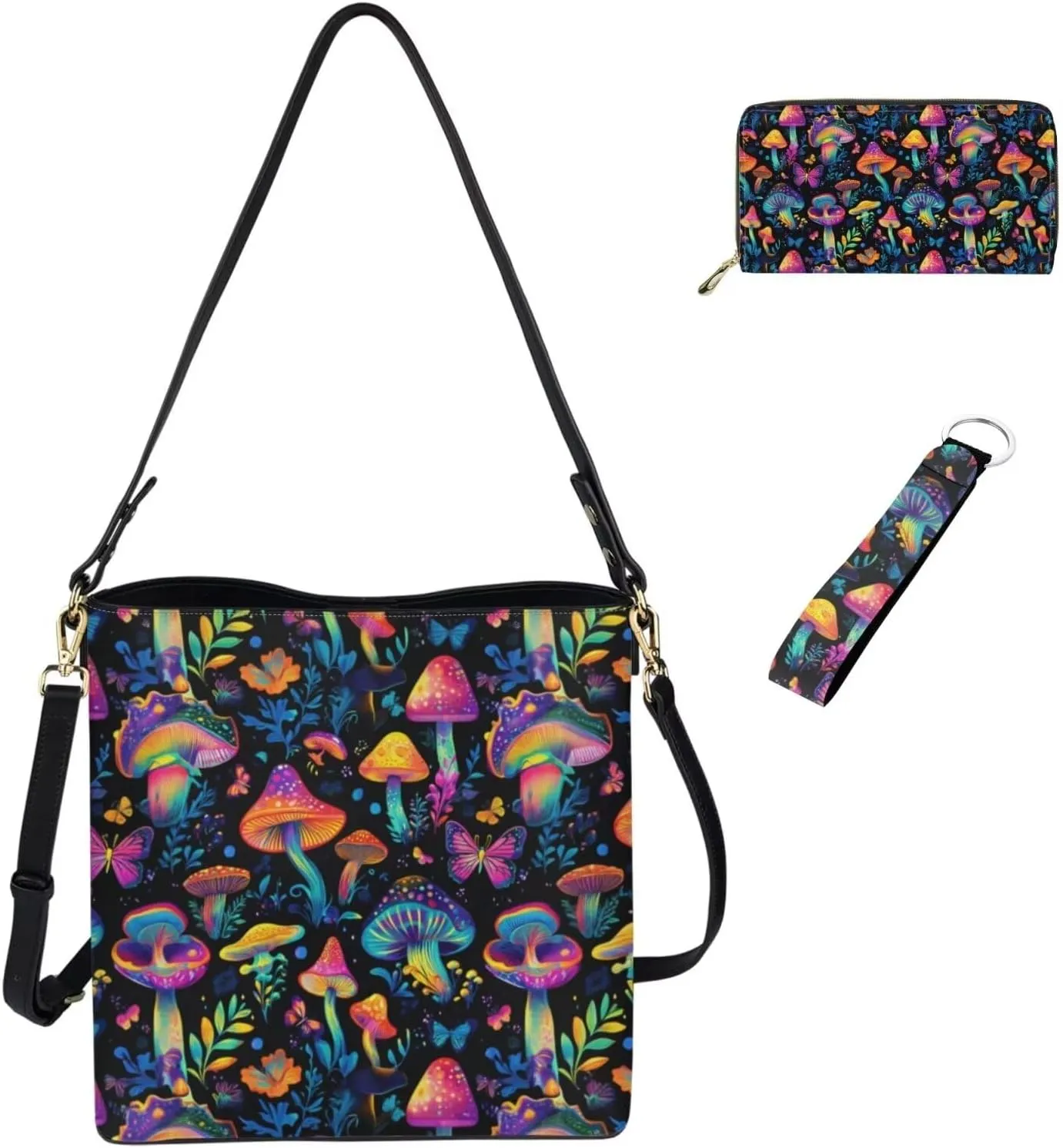 Womens Small Purses Keychain and Handbags 3Pcs for Daily Use