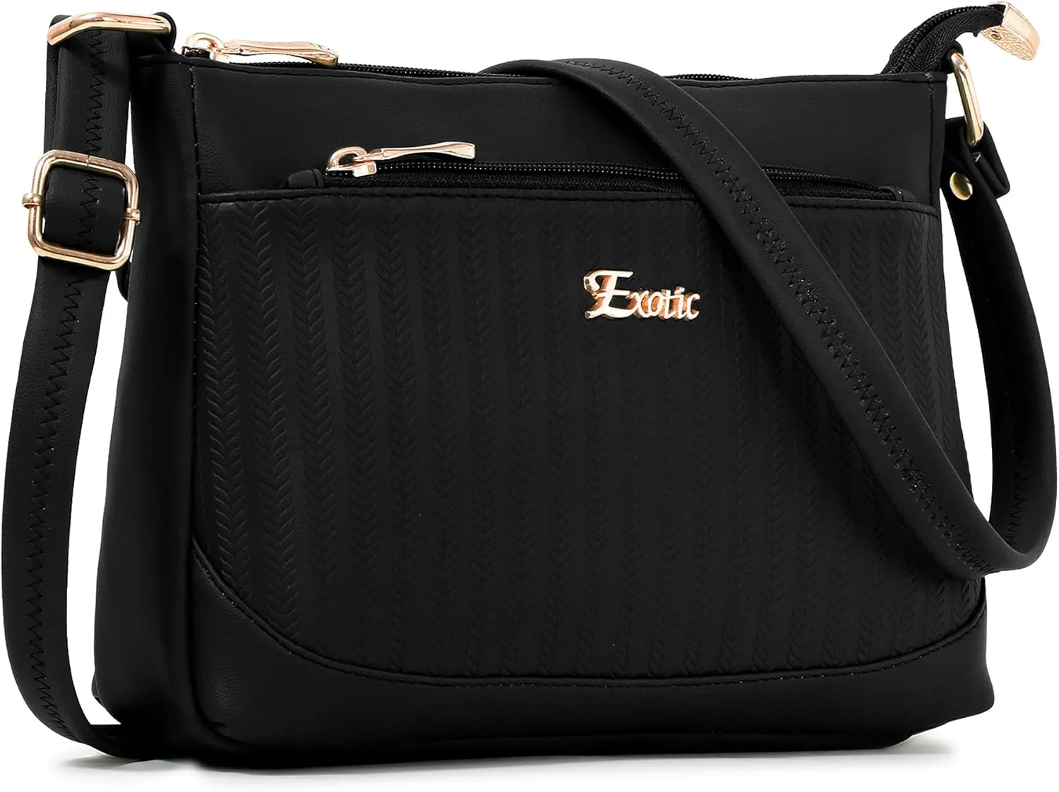 Women's Studded Dual Tone Sling Bag -Green, Black
