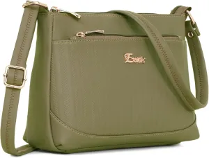 Women's Studded Dual Tone Sling Bag -Green, Olive