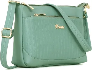 Women's Studded Dual Tone Sling Bag -Green, Pista