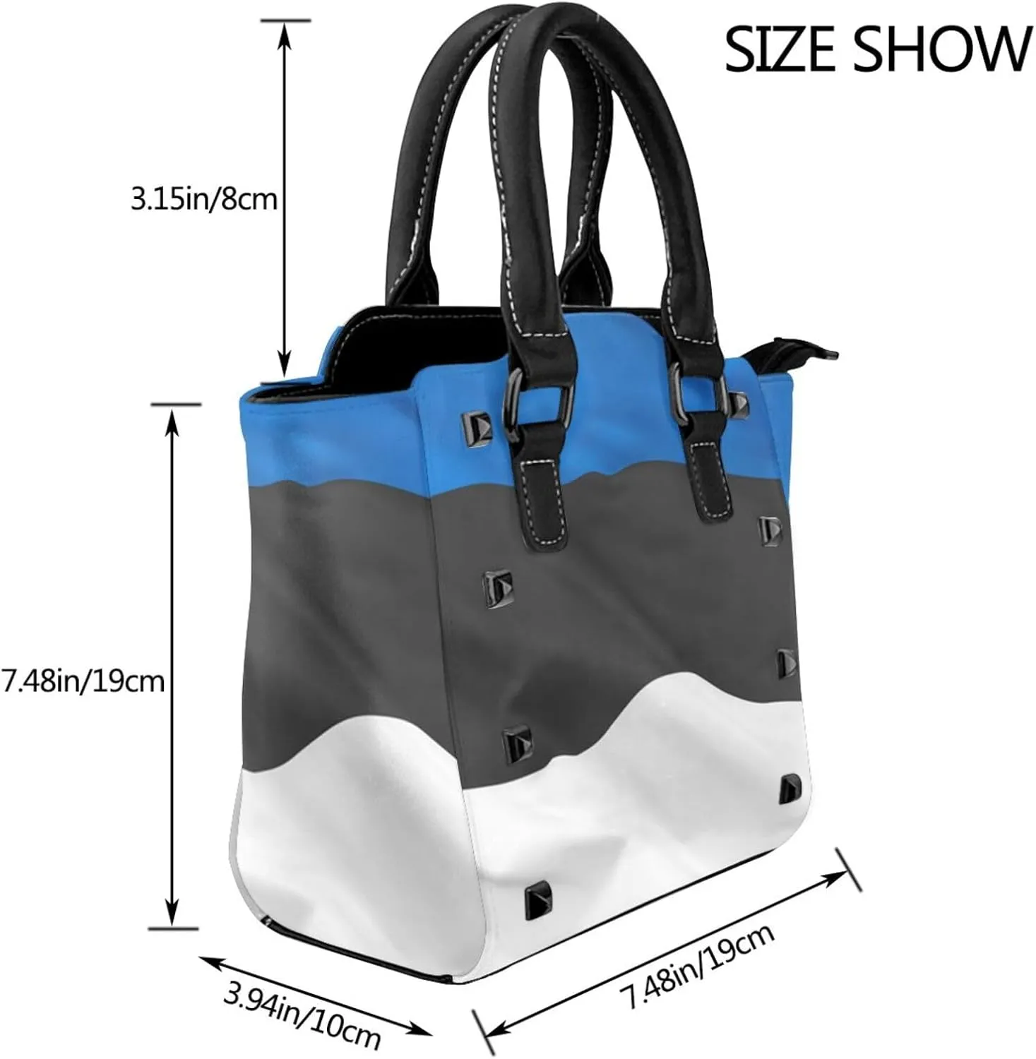 Womens Studded Tote Handbags Top Casual Shoulder Bags Satchel Purse
