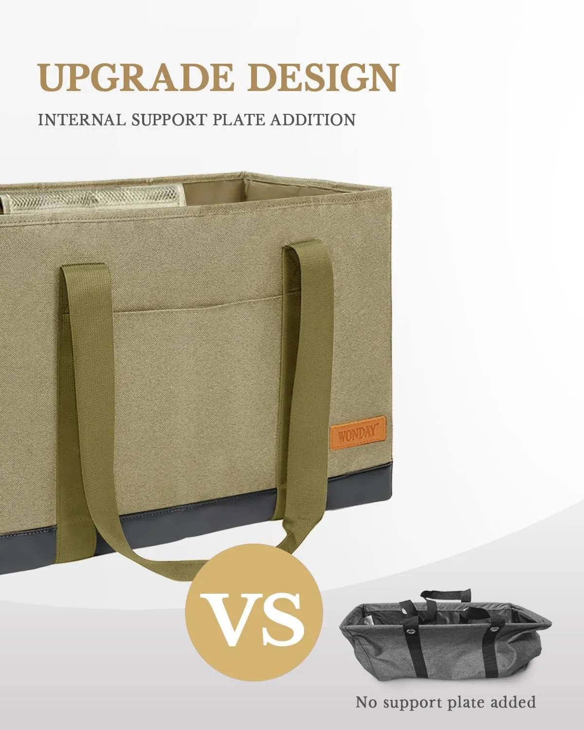 WONDAY Standing Extra Large Reusable Grocery Bag Carrier with Handle, Thirty One Utility Tote Foldable for Shopping and Beach