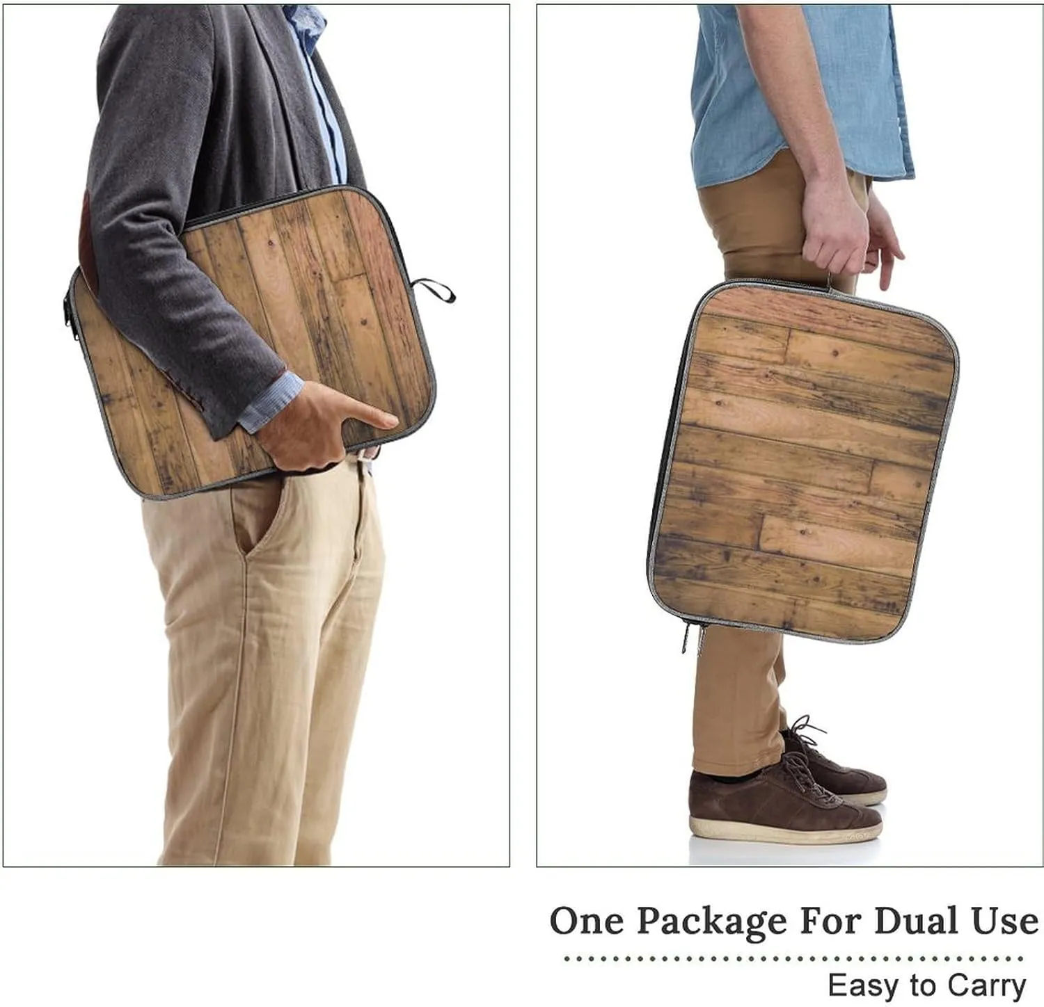 Wooden Wood Planks Large Capacity Portable Laptop Case Unisex