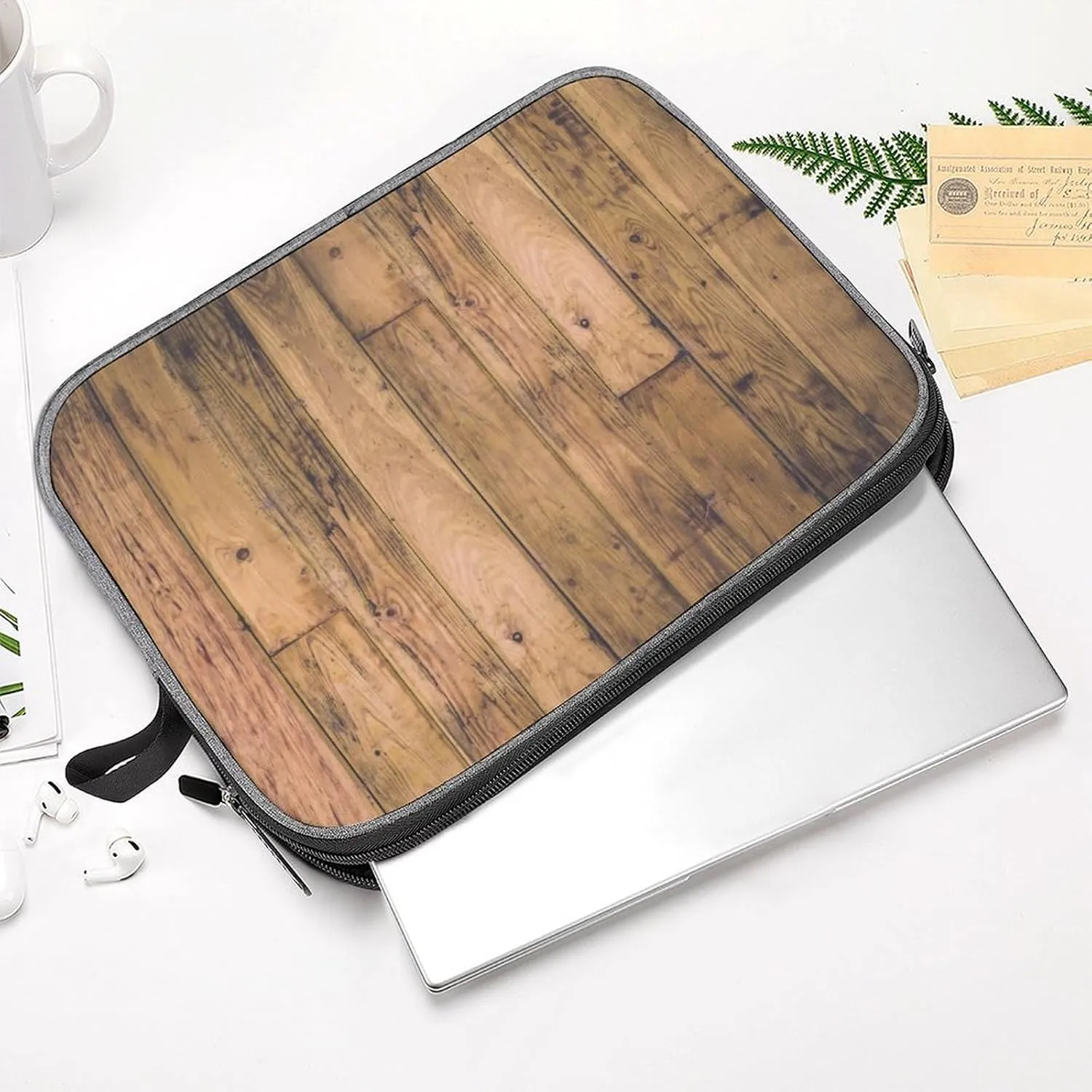 Wooden Wood Planks Large Capacity Portable Laptop Case Unisex