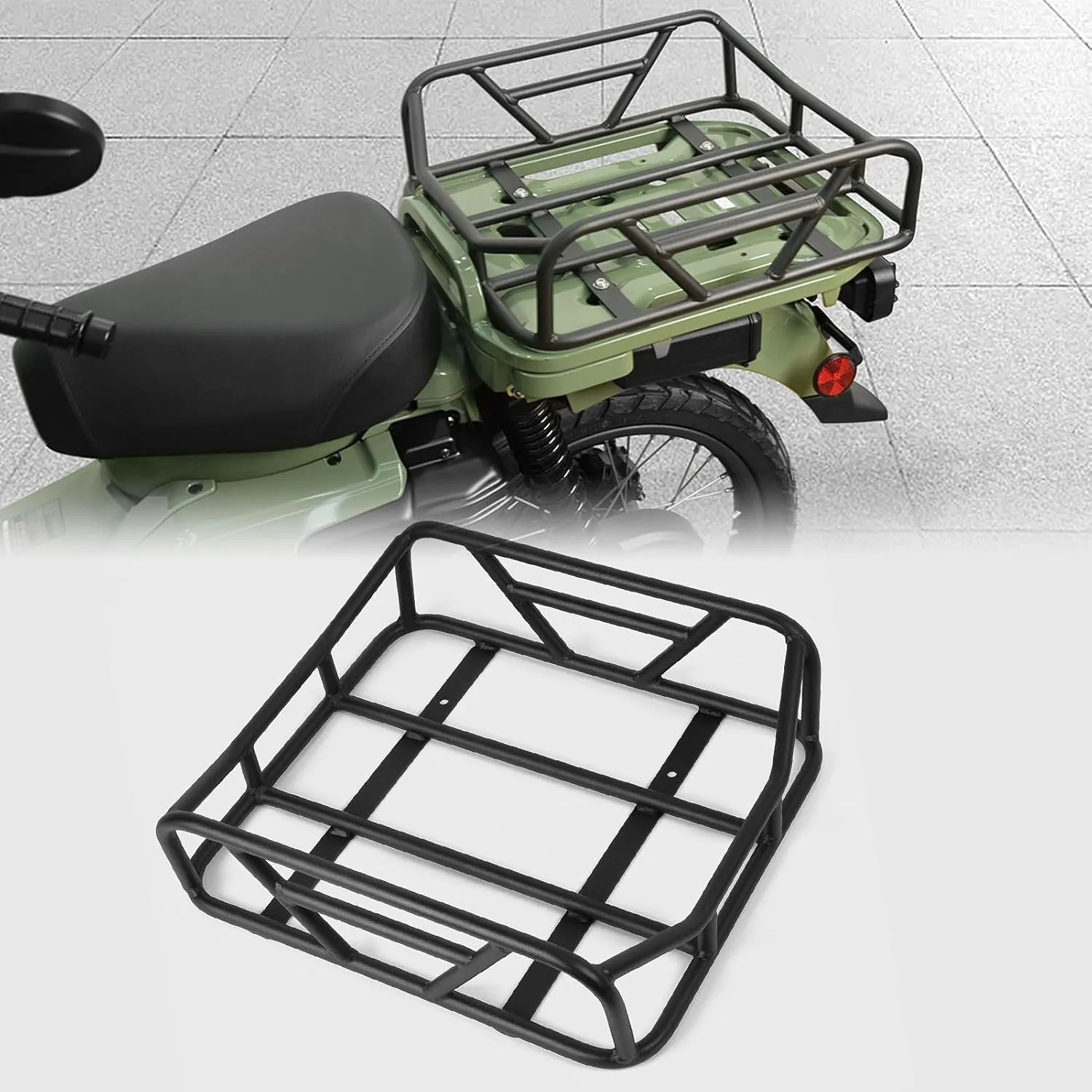 WOOGA Motorcycle CT125 Rear Luggage Rack Takeaway Food Delivery Box Holder Rear Cargo Rack Bracket Storage Basket Square Rack for Ho&nda Hunter Cub CT 125 /Trail125 CT-125 Accessories 20-25