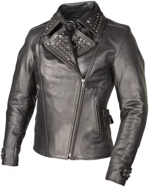 Xelement XS783 Women's Black Leather Punk Studded Jacket - X-Large