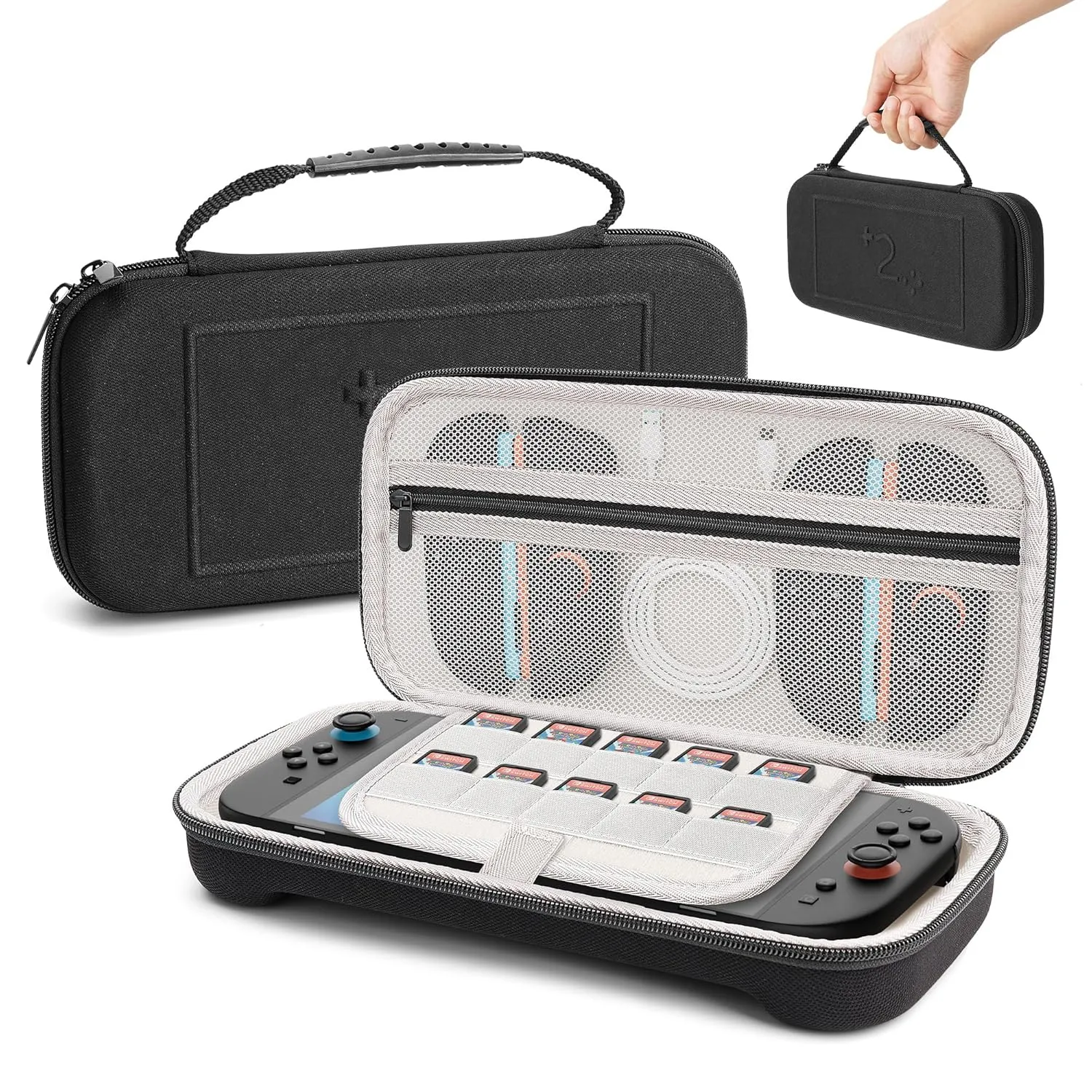 Yaslayp Carry Case Compatible with Nintndos Swith2 Console,Protective Hard Portable Travel Shell Pouch Game Bag with Mesh Pockets for Accessories
