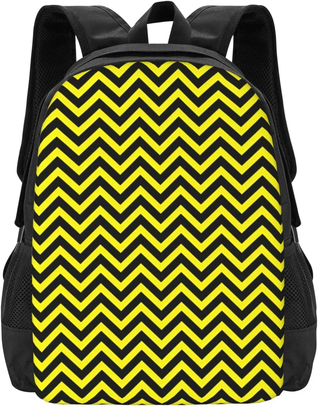 Yellow And Black Chevrons Lightweight Packable Backpack Travel Casual Large Capacity Daypack Foldable Backpack For Men Women