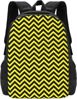 Yellow And Black Chevrons Lightweight Packable Backpack Travel Casual Large Capacity Daypack Foldable Backpack For Men Women