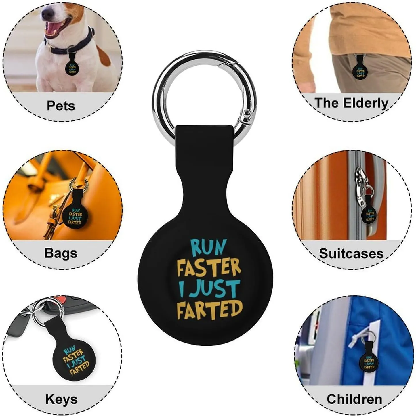 Yepp I Just Farted Fashion Anti-Scratch Protective Case Cover Compatible with AirTag with Keychain