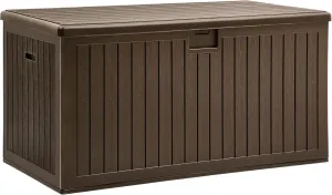 YITAHOME XXL 230 Gallon Large Deck Box,Outdoor Storage for Patio Furniture Cushions,Garden Tools with Flexible Divider,Waterproof,Lockable (Brown)