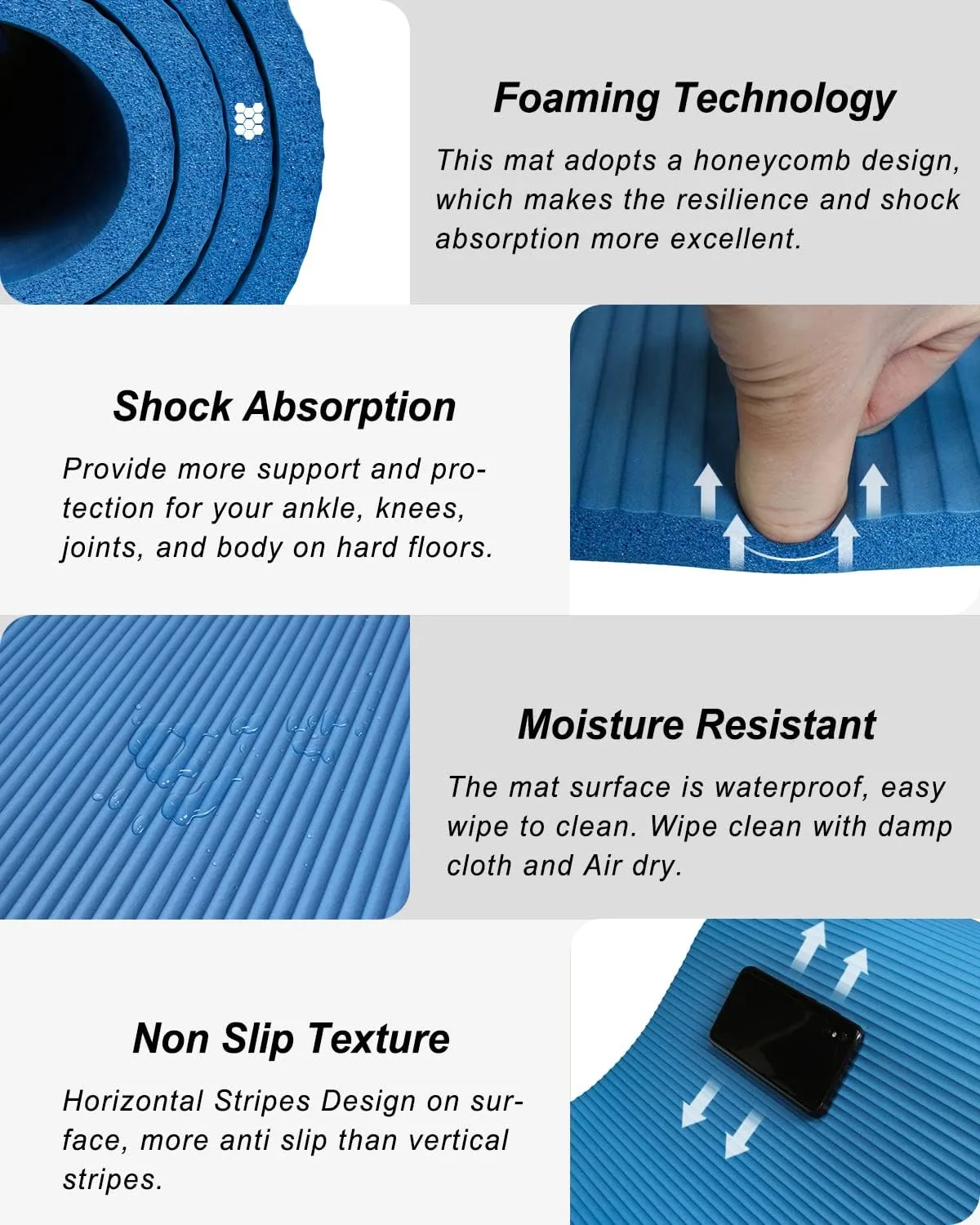 Yoga Mat 1/2 Inch Thick Large Exercise Mat 78"x 51" Extra Wide Workout Mats for Home Gym, Non-Slip Gym Floor Mat Soft Comfortable with Carrying Yoga Bag