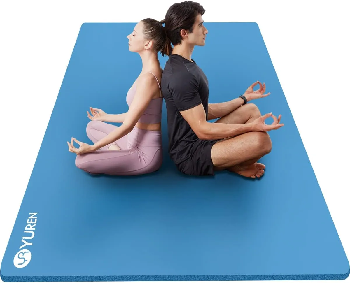 Yoga Mat 1/2 Inch Thick Large Exercise Mat 78"x 51" Extra Wide Workout Mats for Home Gym, Non-Slip Gym Floor Mat Soft Comfortable with Carrying Yoga Bag