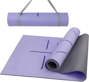 Yoga Mat Thick - Non Slip Workout Mat, Large Exercise Mat, Anti-Tear Exercise & Fitness Mat for Yoga, Pilates & Floor Workouts, Carry Strap Included