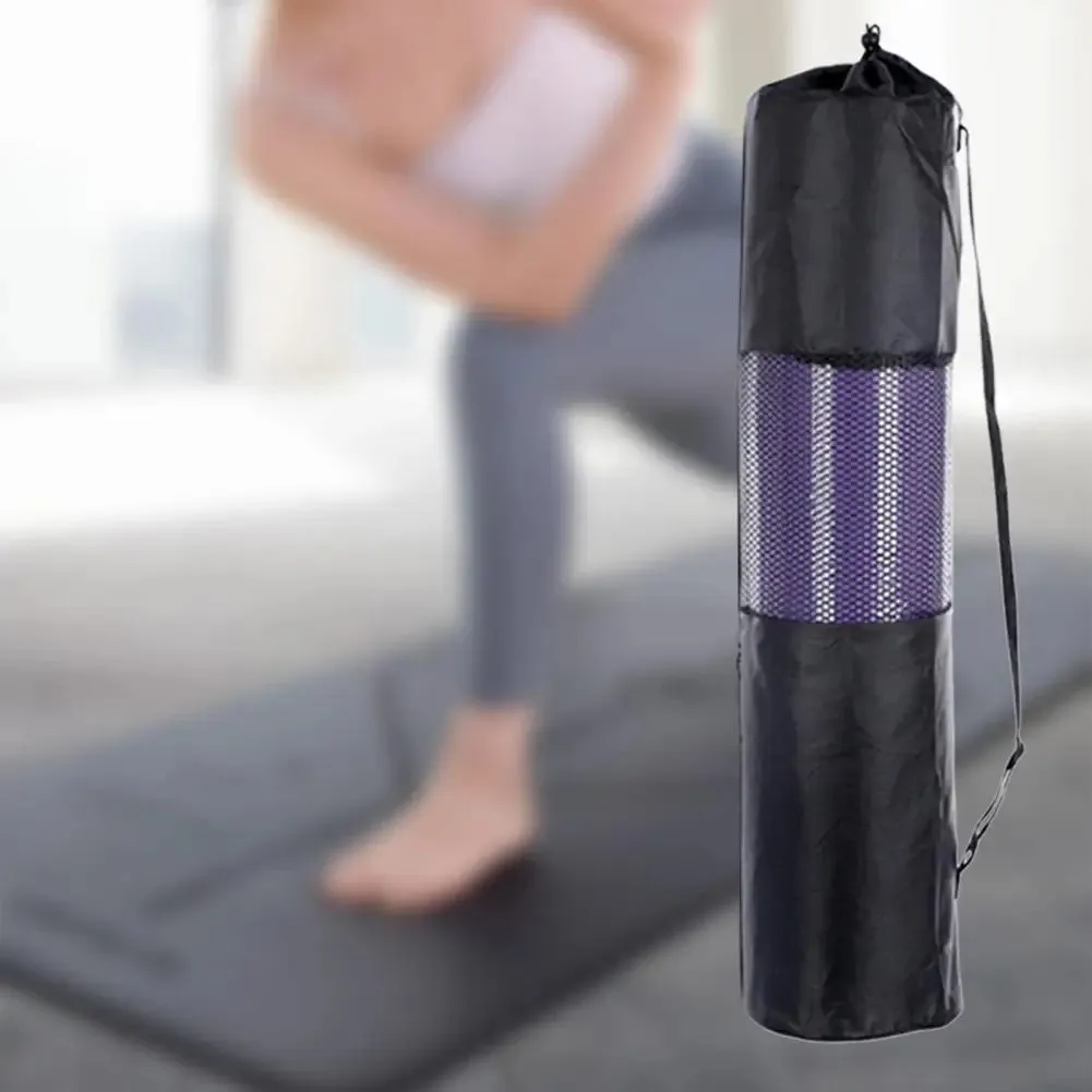 Yoga Pilates Mat Bag Adjustable Mesh Polyester Adjustable Strap Compressed Pouch