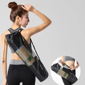 Yoga Pilates Mat Bag Adjustable Mesh Polyester Adjustable Strap Compressed Pouch