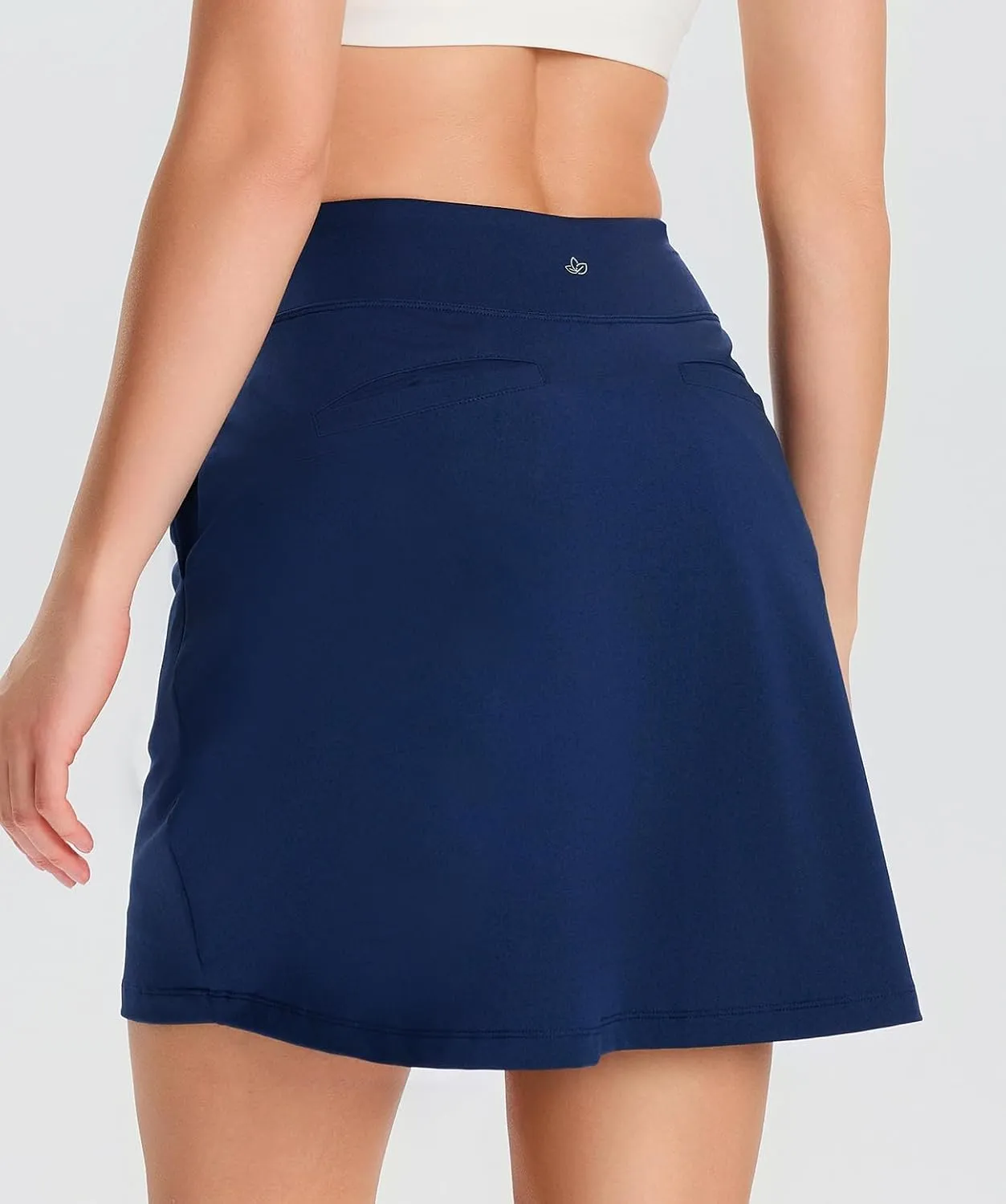 Yogipace Women's 4 Pockets UPF 50  17" Long Tennis Skirt Running Golf Skorts