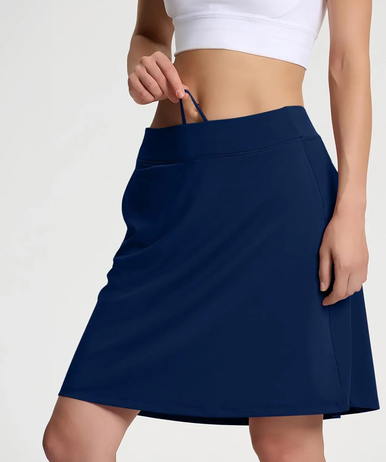 Yogipace Women's 4 Pockets UV Protection 20" Modest Knee Length Skirt Athletic Golf Tennis Skort