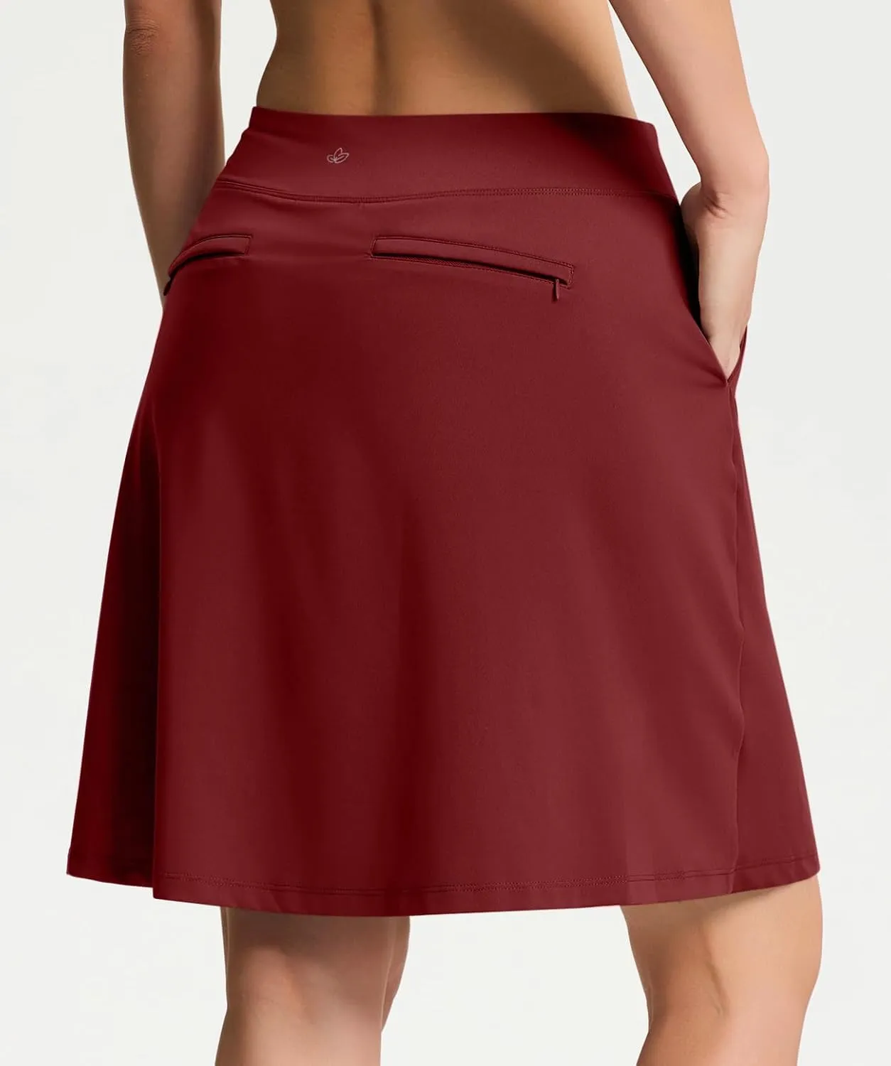Yogipace Women's 4 Pockets UV Protection 20" Modest Knee Length Skirt Athletic Golf Tennis Skort