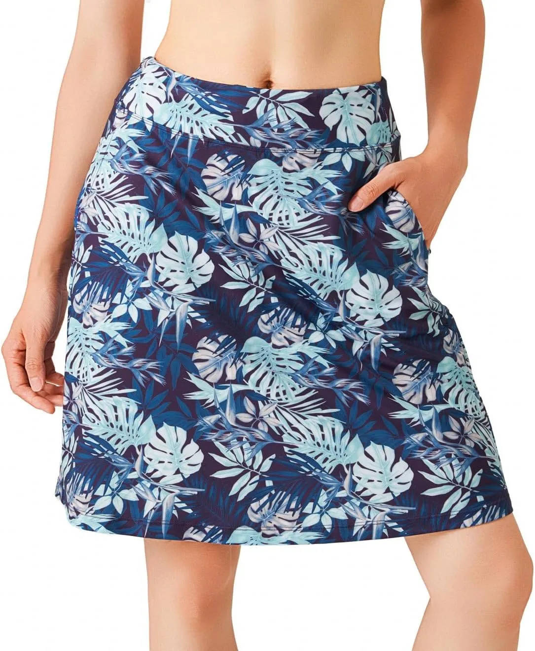 Yogipace Women's 4 Pockets UV Protection 20" Modest Knee Length Skirt Athletic Golf Tennis Skort