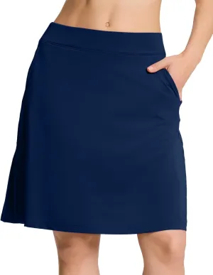 Yogipace Women's 4 Pockets UV Protection 20" Modest Knee Length Skirt Athletic Golf Tennis Skort