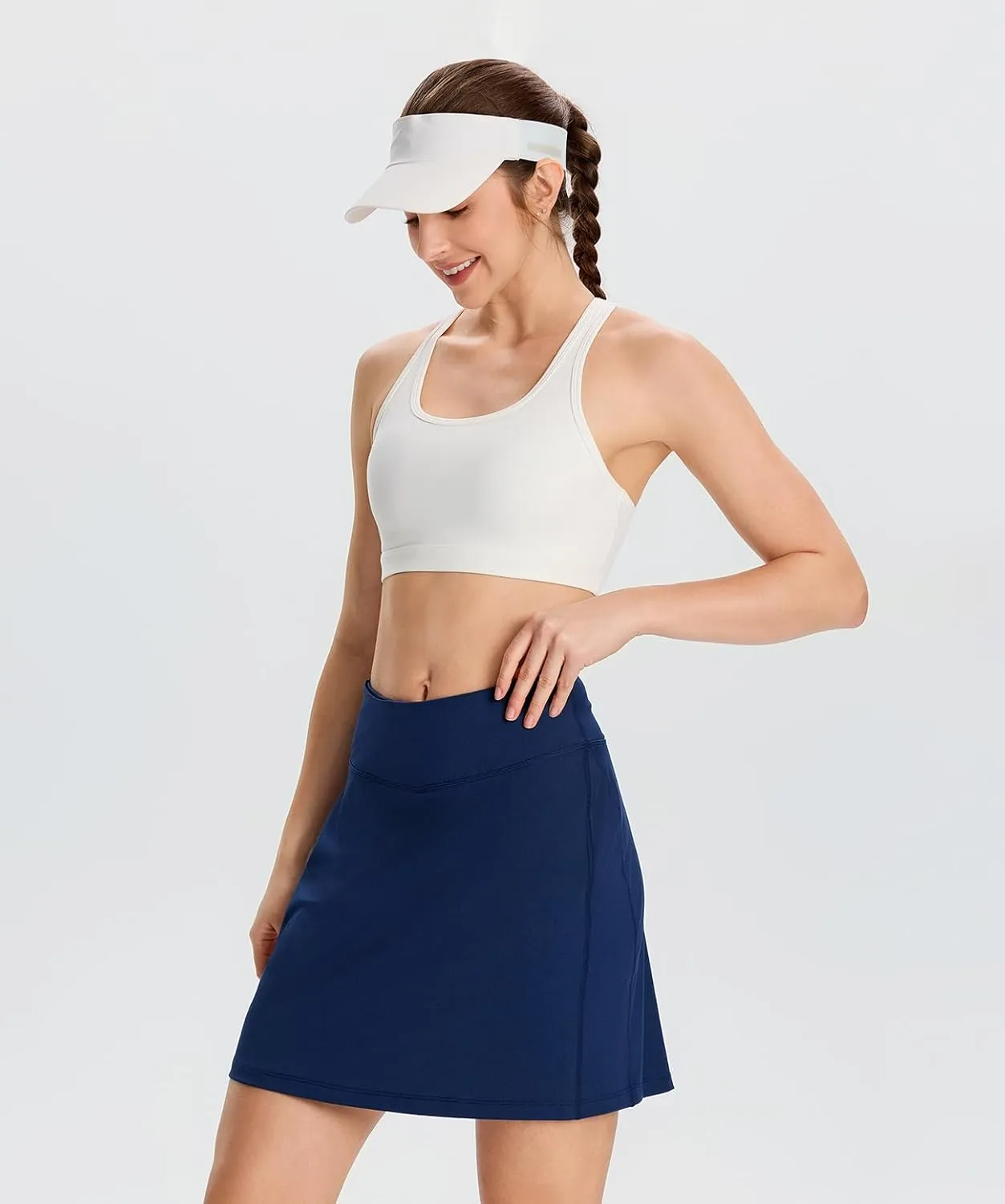 Yogipace Women's UV Protection 17" Long Tennis Running Golf Skort Active Skirt