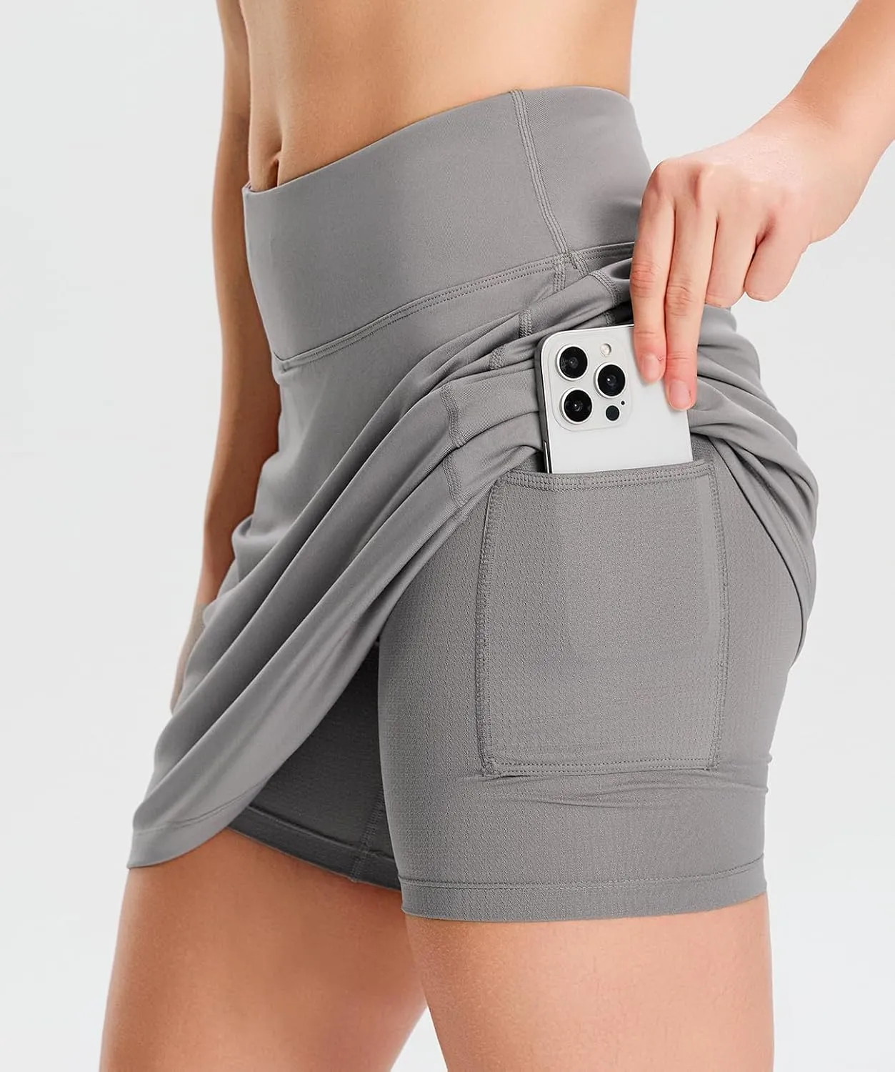 Yogipace Women's UV Protection 17" Long Tennis Running Golf Skort Active Skirt