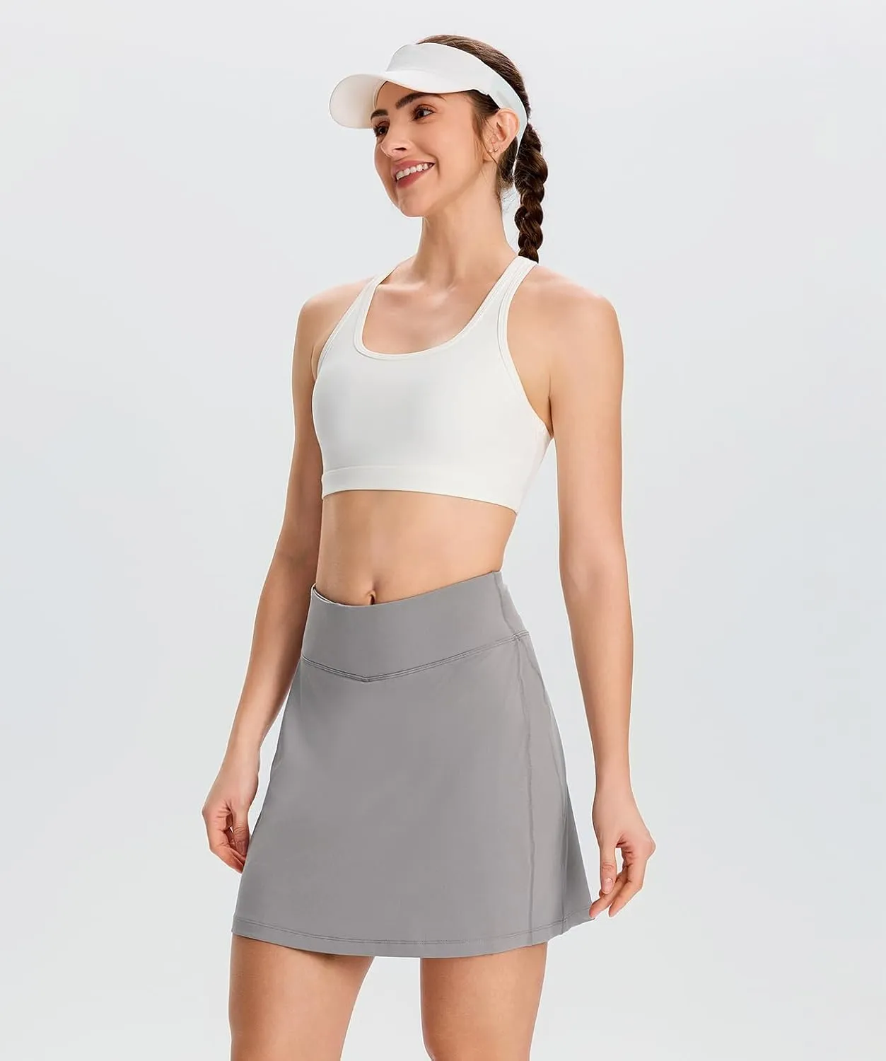 Yogipace Women's UV Protection 17" Long Tennis Running Golf Skort Active Skirt
