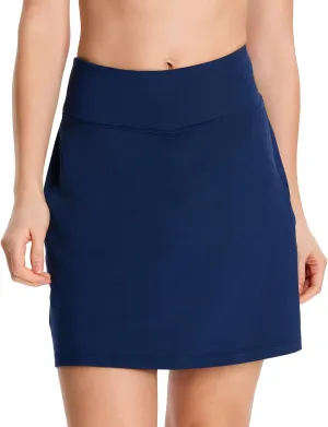 Yogipace Women's UV Protection 17" Long Tennis Running Golf Skort Active Skirt