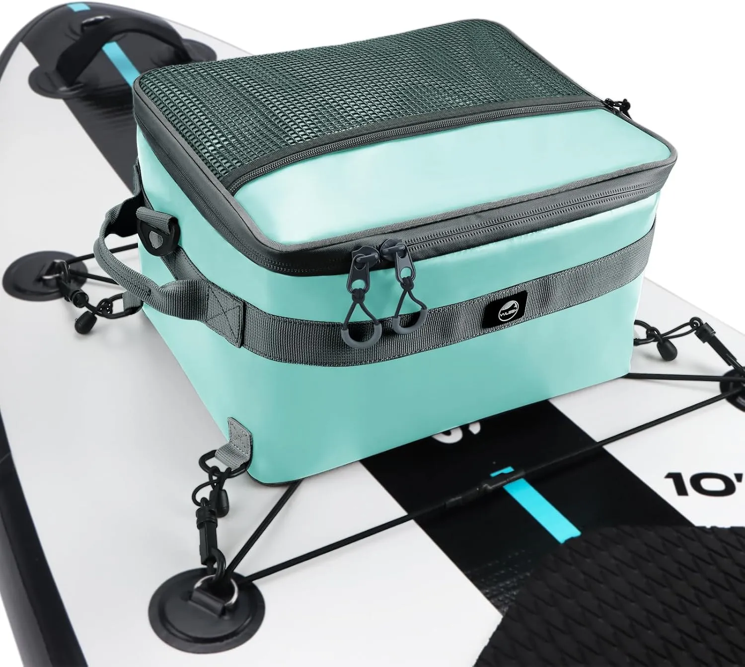 YVLEEN Waterproof Paddle Board Cooler, SUP Cooler Durable PVC Material Paddle Board Deck Bag with Mesh Top Pocket, Adjustable Straps, Super Capacity for Stand-Up Paddleboard and Kayak Accessories