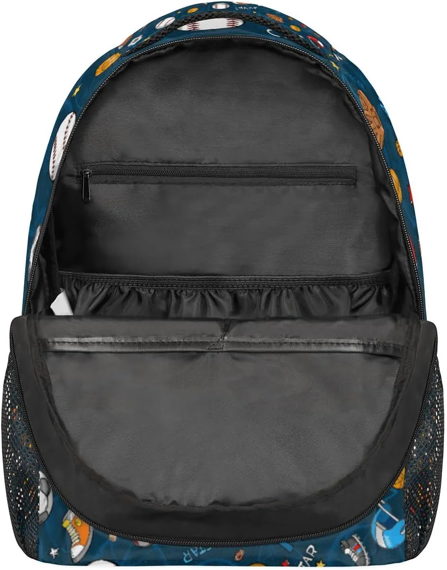 Yzrwebo Balls Sport Backpack for Boys Girls, Football Basketball School Bookbag Casual Daypack Computer Laptop Backpack, Adults Sports Hiking Travel Camping Backpack