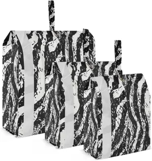Zebra Stripes Travel Storage Bag with Lanyard - Portable Lightweight Classified Storage Bag with Zipper, Dust and Waterproof Travel Packing Cube for Suitcase,3 Pieces
