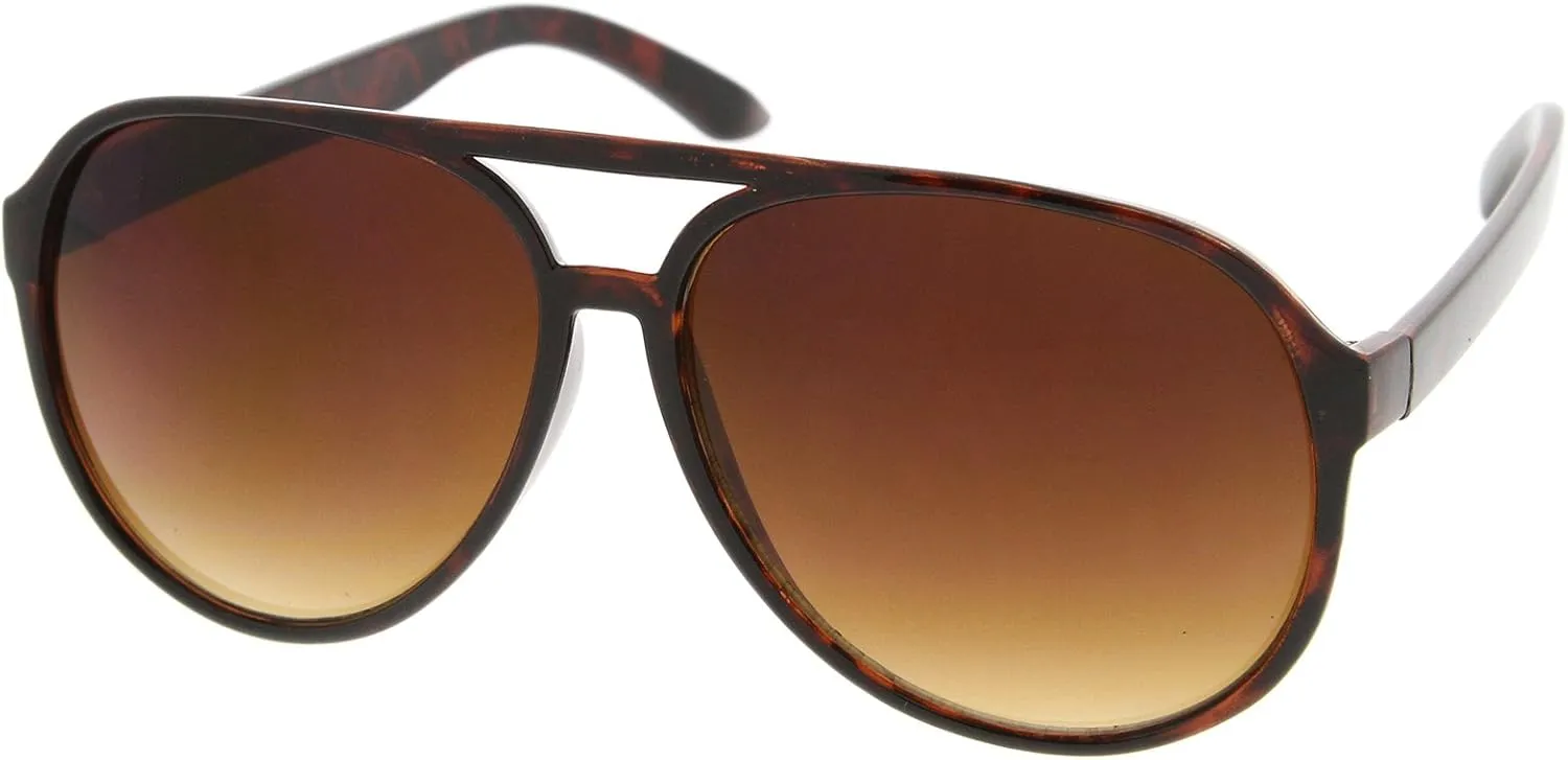 zeroUV Retro Large Blue Blocking Lens Aviator Sunglasses 60mm