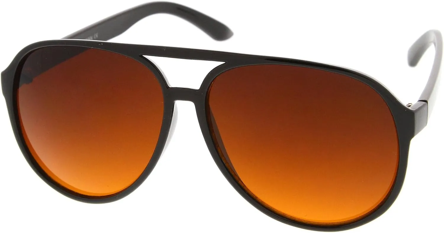 zeroUV Retro Large Blue Blocking Lens Aviator Sunglasses 60mm