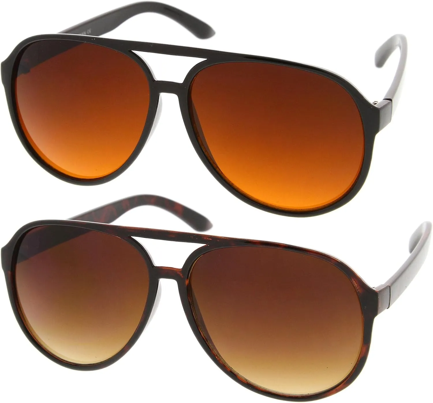 zeroUV Retro Large Blue Blocking Lens Aviator Sunglasses 60mm