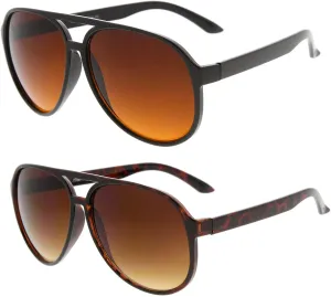 zeroUV Retro Large Blue Blocking Lens Aviator Sunglasses 60mm