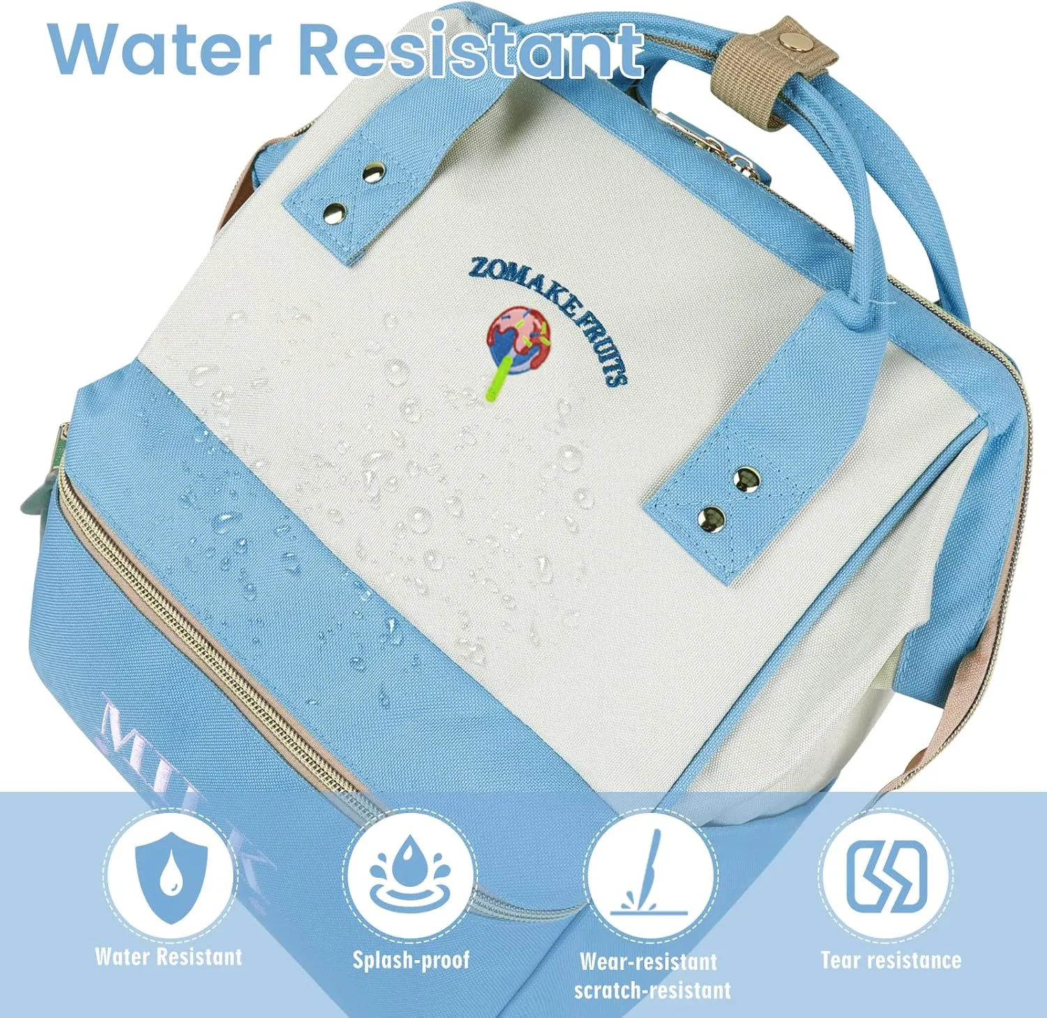 ZOMAKE 15.6 Inch Travel Laptop Backpack for Women Men - Anti Theft Water Resistant Bag Daypack - Computer Bag Business Work Cute Backpacks(Lollipop)
