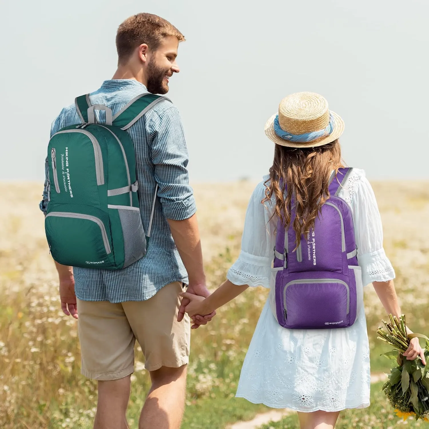 ZOMAKE Lightweight Packable Backpack, 35L Light Foldable Hiking Backpacks Water Resistant Collapsible Daypack for Travel(Purple)