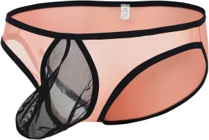 ZONBAILON Men's Sexy Underwear Briefs See Through Mesh Breathable Briefs with Bulge Ball Pouch
