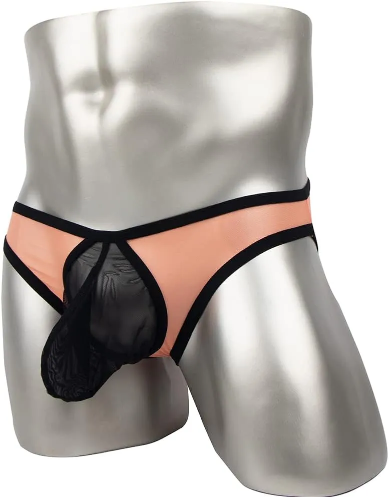 ZONBAILON Men's Sexy Underwear Briefs See Through Mesh Breathable Briefs with Bulge Ball Pouch