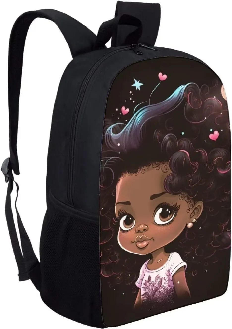 ZOUTAIRONG Afro Black Girls Backpacks for Kindergarten Elementary African American Magic School Bag Pack for Princess Kids Bookbags for Age 6 7 8 9 10 11 12 Year Old